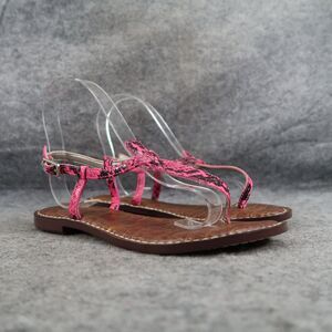 Sam Edelman Shoes Womens 5 Sandals Fashion Casual Snake Print Leather Pink Gigi